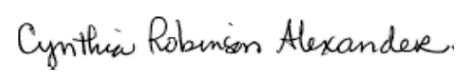 cynthia robinson signature