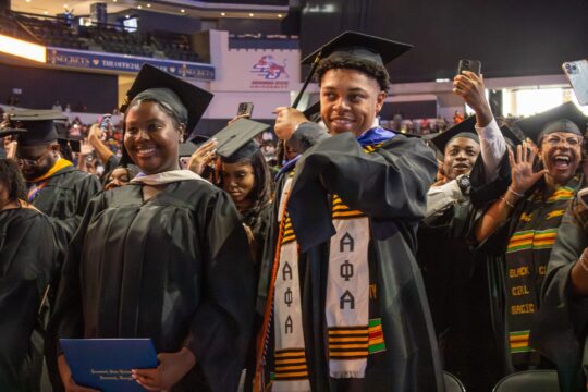 Turning tassel at enmarket arena, graduation, commencement spring 2025