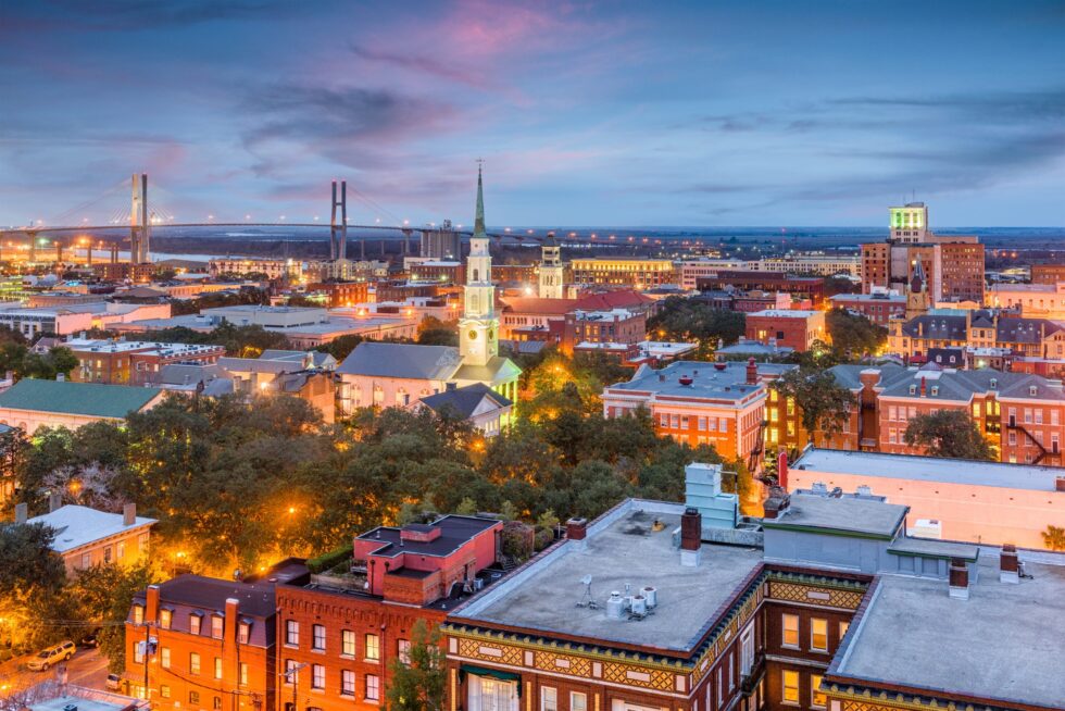 City of Savannah Skyline at Night