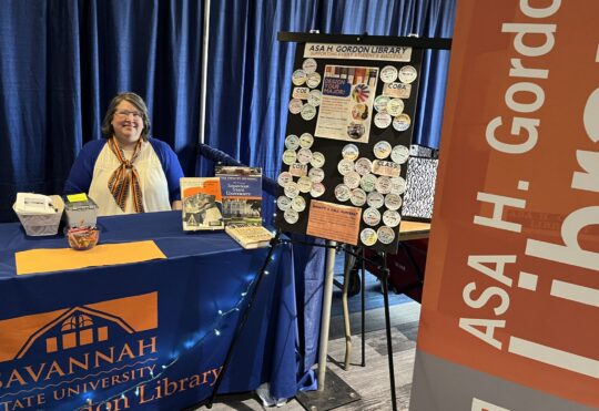 Librarian Jennifer West at Open Campus Day