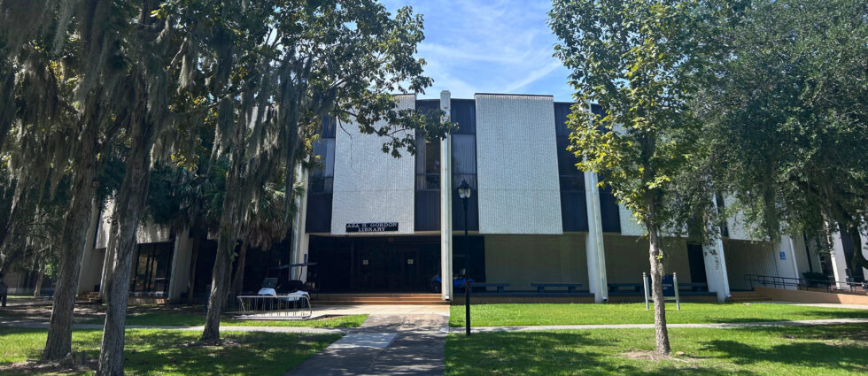 the front facade of asa h gordon library